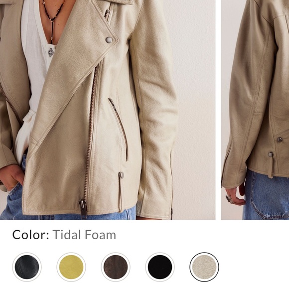 We The Free -Free People -Jealousy Moto Leather Jacket - Picture 6 of 8